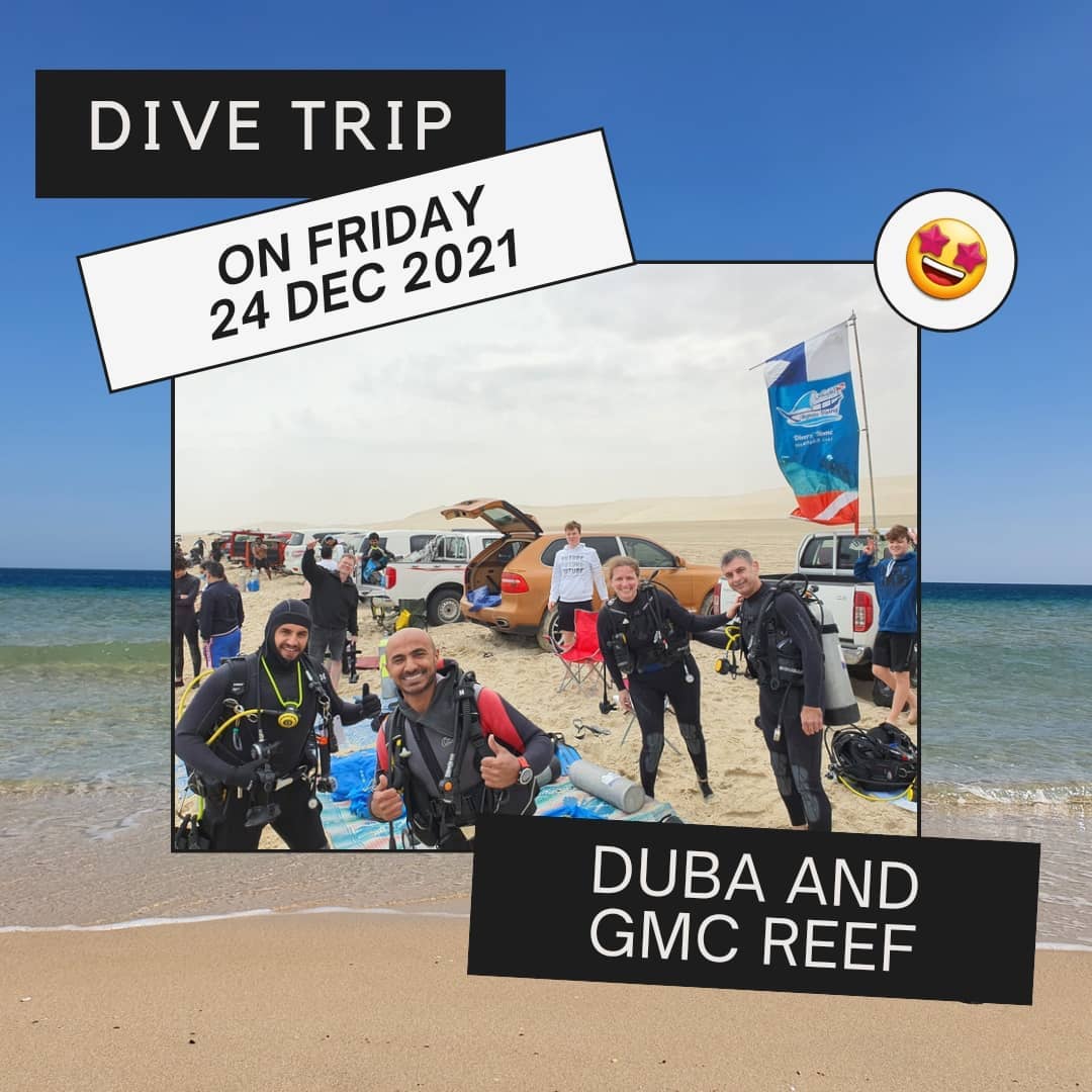 Let's dive and BBQ
This weekend we are going to Night dive and BBQ
Prepare your 4x4 car and your dive gear and let's meet at Alghais Branch in Sealine at 1:30 pm on Friday 24th Dec.
Afternoon dive followed by a night dive on Duba and most important BBQ at night 🤩😋
YOU DON'T HAVE TO DO THE NIGHT DIVE IF YOU CHOOSE TO. 😆
Members 250 QAR per person
Non-members 350 QAR per person
Include tanks, weights and the food.
Looking forward to seeing you on Friday.
رحلة للجي ام سي الويك اند
موعدنا يوم الجمعة الساعة :٣٠١ الظهر امام محل الغيص في سيلين.
غوصة العصر وغوصة ليلية على الدوبا وحفل شواء في المساء. 🤩😋
سعر الشخص ٢٥٠ للأعضاء
٣٥٠ لغير الأعضاء شامل الأسطوانات والأوزان والأكل. 
#divinginqatar
#divetrip #bbq #scuba #scubadiving